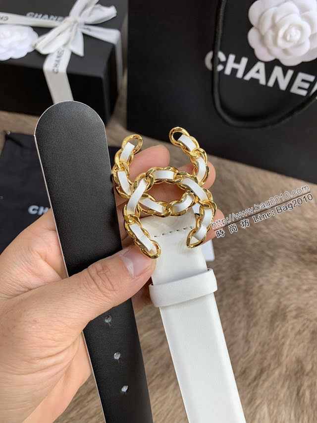 Chanel女士皮帶 香奈兒小香鑽圈雙面用小牛皮腰帶  jjp1168